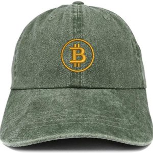 Trendy Apparel - bitcoin Ball cap, Front, Green