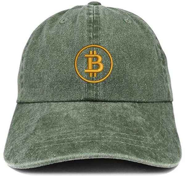 Trendy Apparel - bitcoin Ball cap, Front, Green